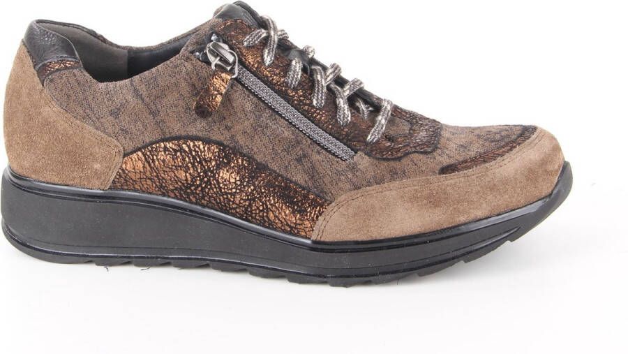 Durea Sneakers Dames Lage sneakers Damesschoenen Suède 6263 685 Bruin - Foto 3