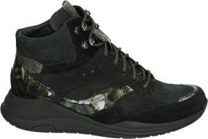 Durea Sneakers Dames Lage sneakers Damesschoenen Suède 9755 688 Crocoprint Zwart