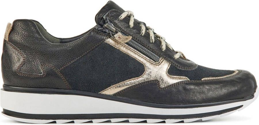 Durea Sneakers Dames Lage sneakers Damesschoenen Suède 6261 685 Zwart combi