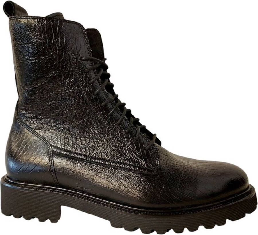 Durea 9801 H Hoge sneakersVeterlaarzenDames veterschoenenDames sneakersHalf-hoge schoenen Zwart