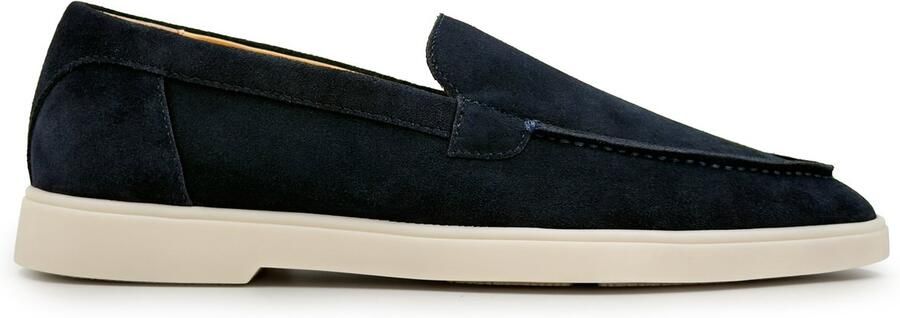 DUTCH'D Loafer Instapper Navy Blauw Luxe Sportief Suede leer Model Adore Classic