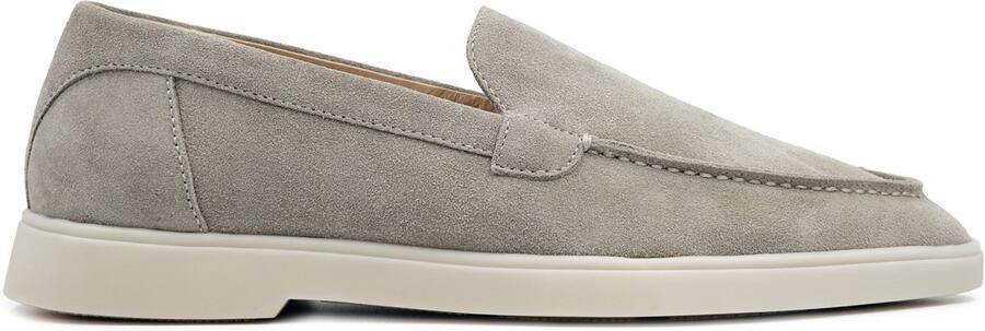 DUTCH'D Loafer Instapper Steen Grijs Luxe Sportief Suede leer Model Adore Classic