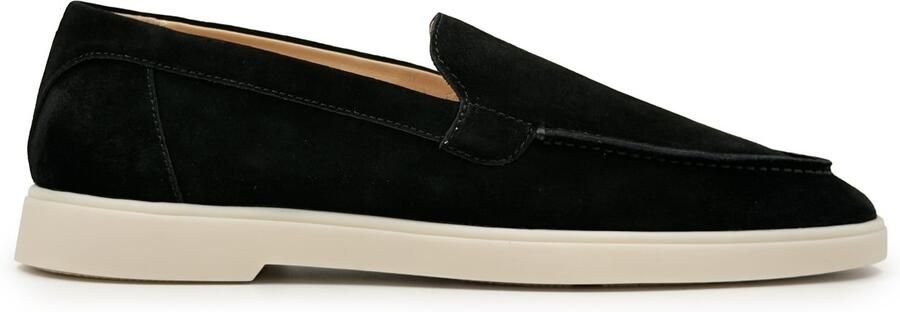 DUTCH'D Loafer Instapper Zwart Luxe Sportief Suede leer Model Adore Classic
