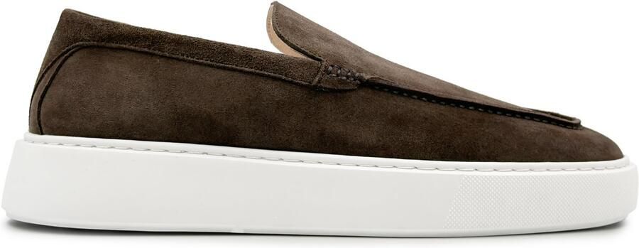 DUTCH'D Loafers Instapper Donker Bruin Luxe Sportief Suede leer Atmos