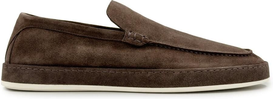 DUTCH'D Loafers Instapper Donker Bruin Luxe Sportief Suede leer Refine