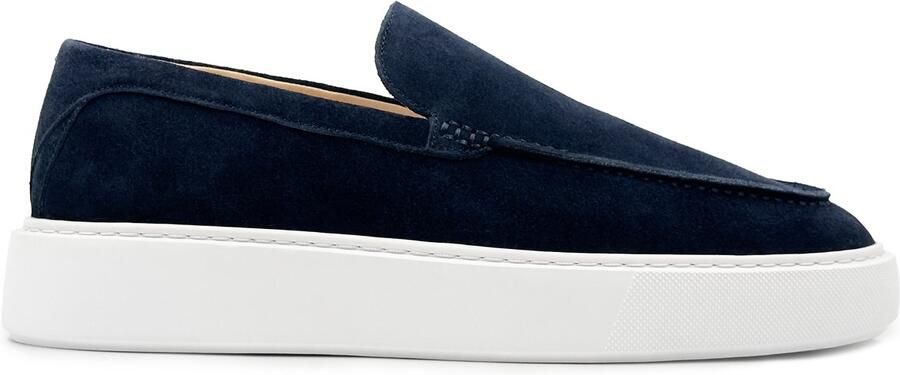 DUTCH'D Loafers Instapper Navy Blauw Luxe Sportief Suede leer Atmos