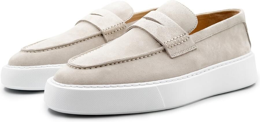 DUTCH'D Loafers Instapper Zand Beige Luxe Sportief Suede leer Atmos ERA