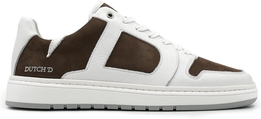 DUTCH'D Sneaker Bruin Wit Sportief Leer Stijl Rune