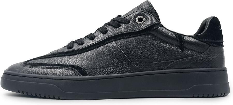 DUTCH'D Sneaker Heren Sneaker + 2 Pack Sokken Designer merk Zwart Luxe Leer Model Fuse