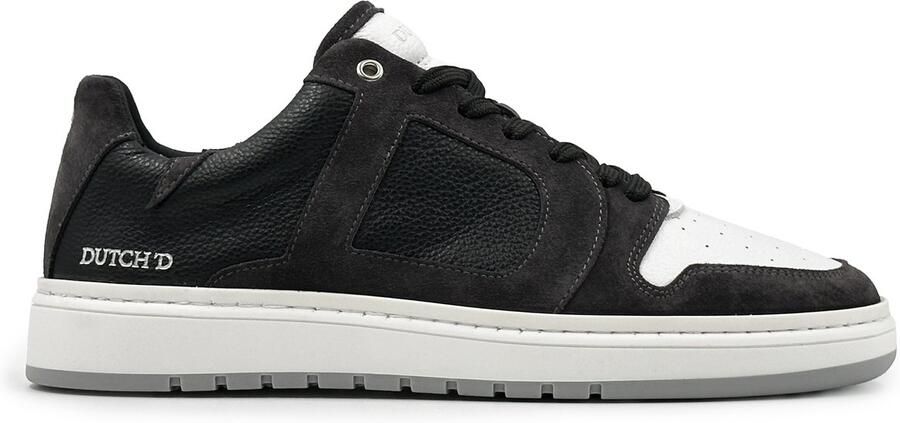 DUTCH'D Sneaker Zwart Grijs Sportief Leer Stijl Rune