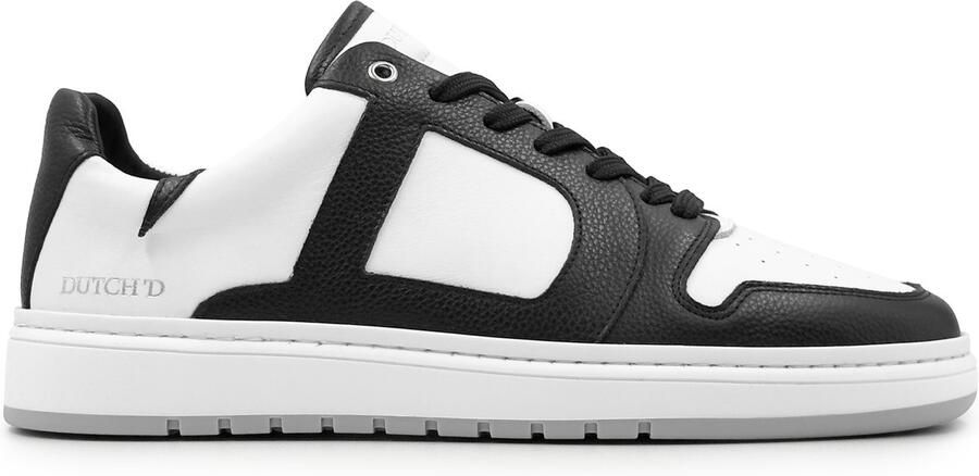 DUTCH'D Sneaker Zwart wit Sportief Leer Stijl Rune