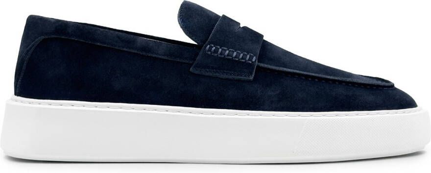 DUTCH'D Loafer Instapper Navy Blauw Luxe Sportief Suede leer Atmos Era