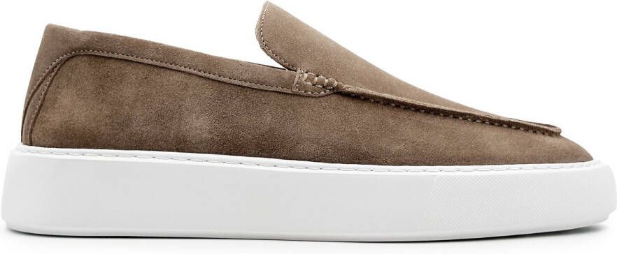 DUTCH'D Loafer Instapper Taupe Luxe Sportief Suede leer Atmos