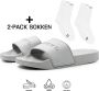 DUTCH'D Rubberen slipper + Gratis koffie thee mok TWV € 14 95 Tijdelijk! Grijs anti slip Comfortabel Dubbele maten unisex Heren Badslippers Slippers Badslippers - Thumbnail 5