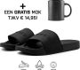 DUTCH'D Rubberen slipper + GRATIS 2 paar Sport Sokken t.w.v € 13 95 Sloffen Logo slides zwart anti slip badslippers Comfortabel Dubbele maten Nederlands merk unisex Slipper - Thumbnail 3