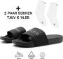 DUTCH'D Rubberen slipper + Gratis koffie thee mok TWV € 14 95 Tijdelijk! zwart wit anti slip Comfortabel Dubbele maten unisex Heren Badslippers Slippers Badslippers - Thumbnail 16