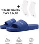 DUTCH'D Rubberen slipper + Gratis koffie thee mok TWV € 14 95 Tijdelijk! Blauw anti slip Comfortabel Dubbele maten unisex Heren Badslipper Slippers Badslippers - Thumbnail 4