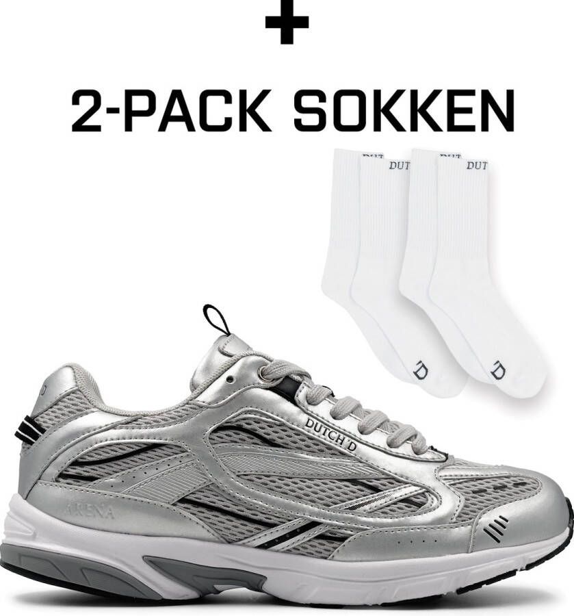 Dutch'D Sneakers laag 'Arena (Size runs small order one size up)' zilver