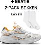 DUTCH'D Sneakers met Waterfles cadeau! Sneakers Sneakers Unisex Model: White Orange Arena schoenen - Thumbnail 8