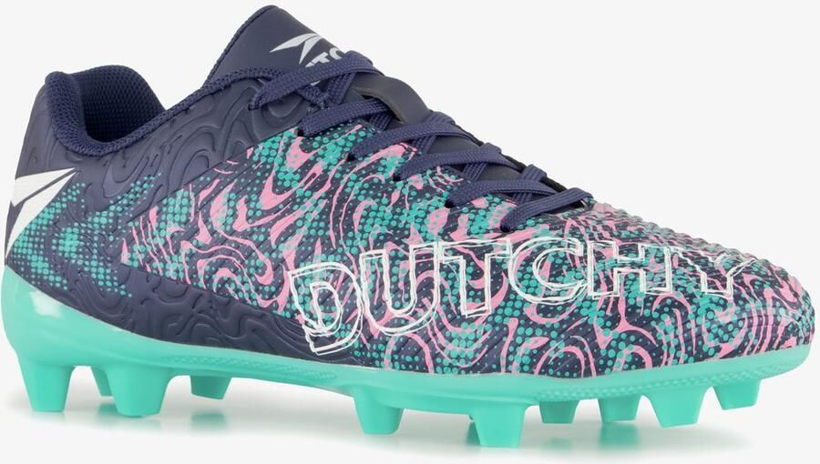 Dutchy FG kinder voetbalschoenen blauw roze Uitneembare zool
