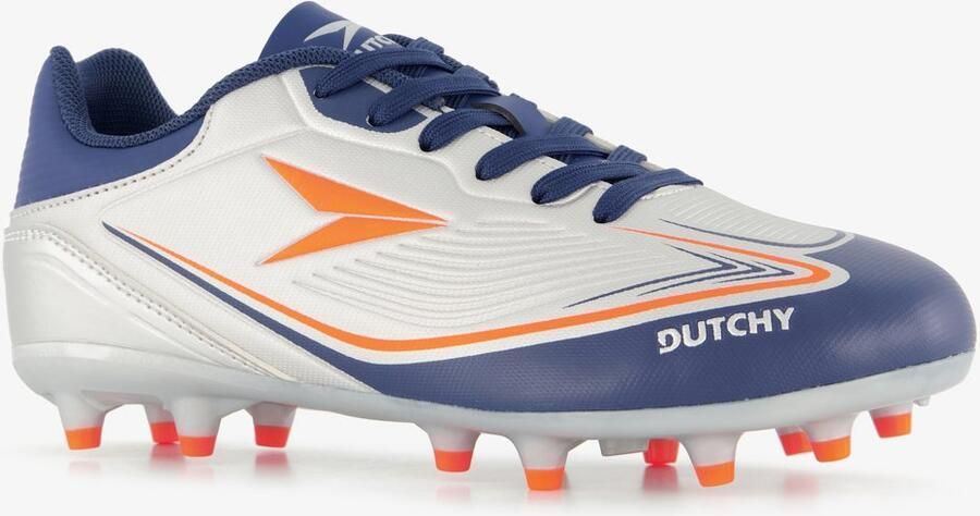 Dutchy FG kinder voetbalschoenen grijs blauw Uitneembare zool