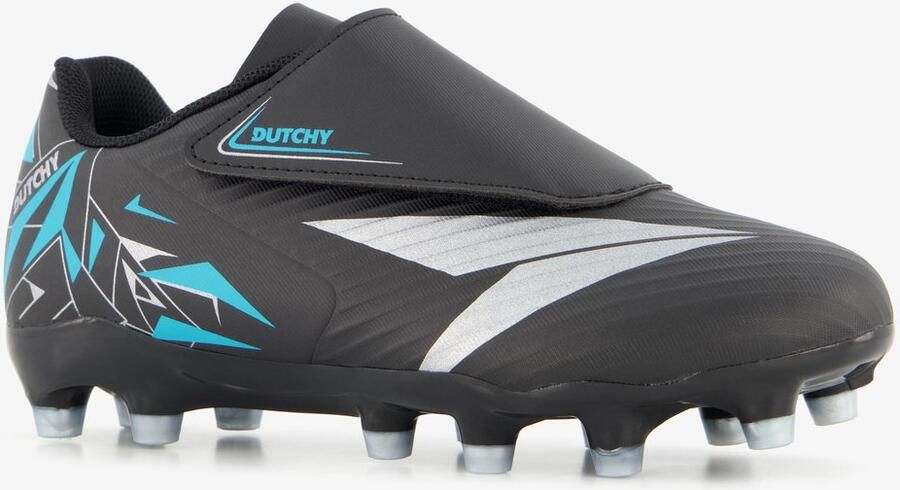 Dutchy FG kinder voetbalschoenen zwart blauw Uitneembare zool