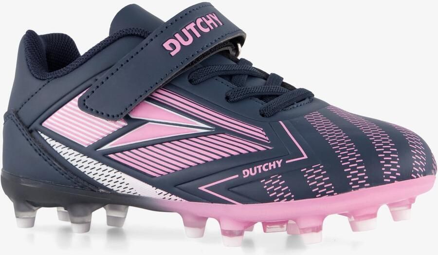 Dutchy Flow FG kinder voetbalschoenen blauw roze Uitneembare zool