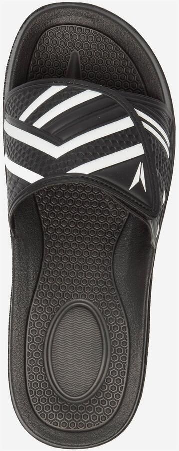 Dutchy heren badslippers met klittenband zwart wit