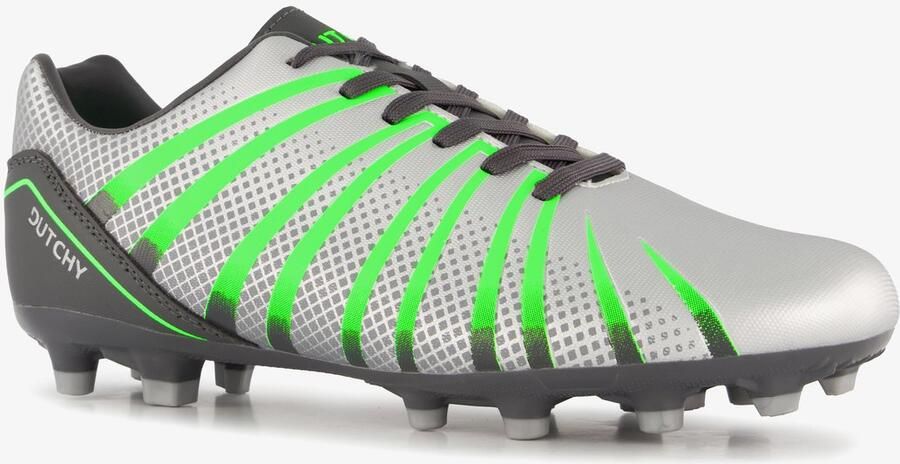 Dutchy heren FG voetbalschoenen zilver groen Uitneembare zool