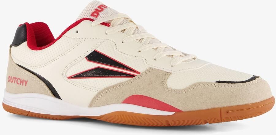 Dutchy Sharp heren zaalschoenen IC beige rood Uitneembare zool