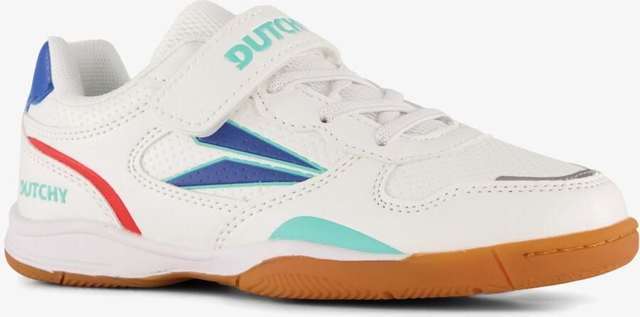 Dutchy Sharp kinder zaalschoenen IC wit blauw Gymschoenen Uitneembare zool