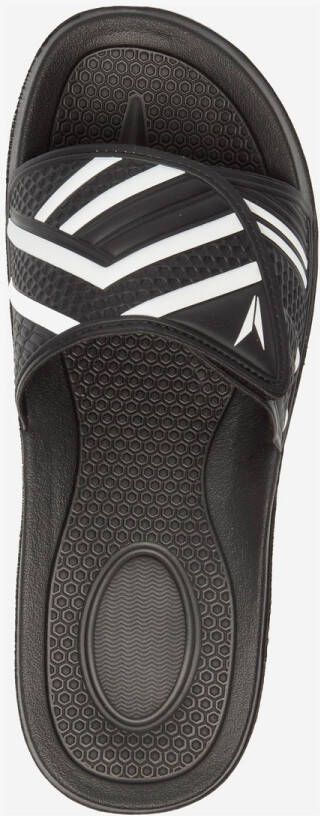 Dutchy heren badslippers met klittenband zwart wit