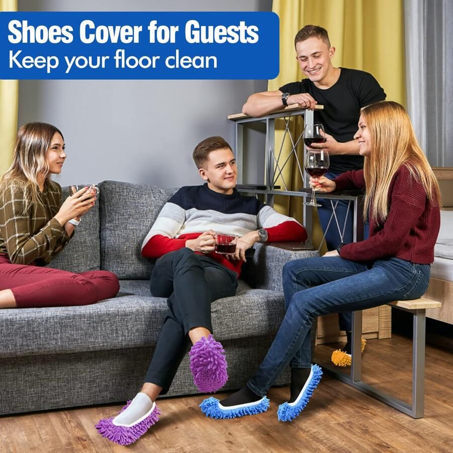 Dweilschoenen 10 Stuks Wasbare Microvezel Antislip Voor Kinderen Vloerreiniging 5 Kleuren Mopschoenen