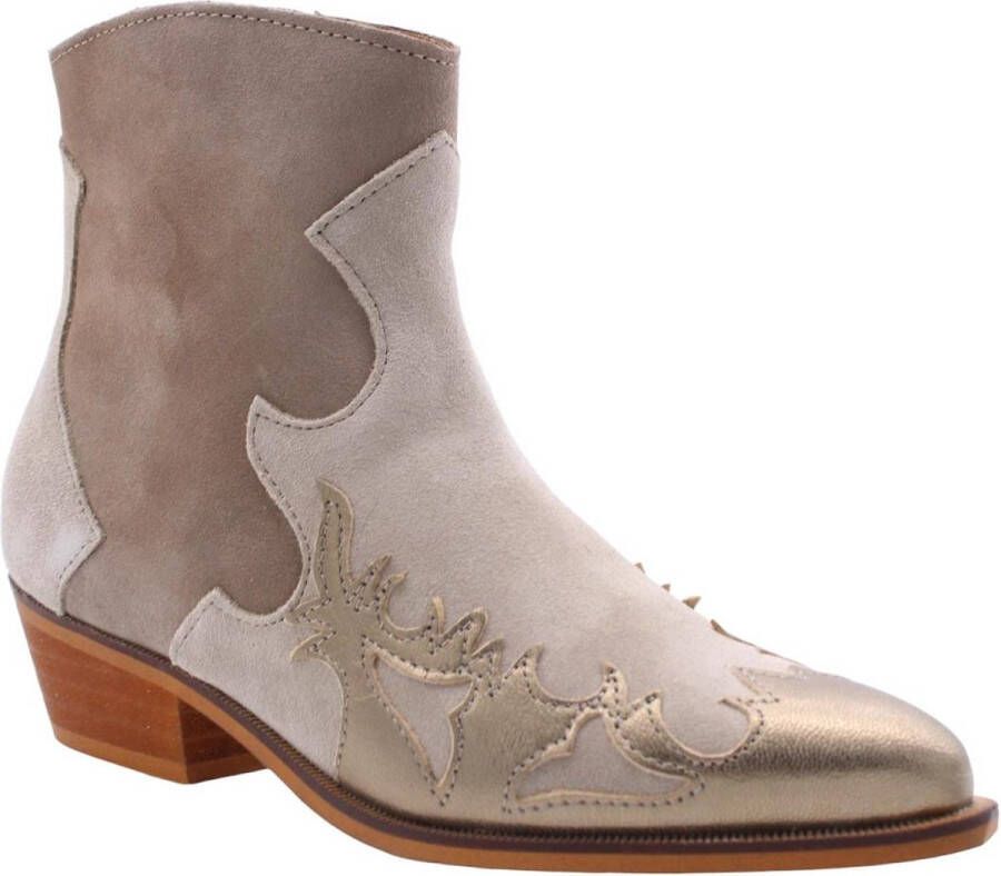 Dwrs Schelvis Cowboy Laarzen Modieus en Functioneel Beige Dames