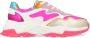 DWRS LABEL Chester White Neon Pink Roze Leer Lage sneakers Dames - Thumbnail 2