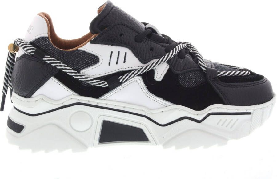 Dwrs Dames Sneakers Jupiter Black white Zwart