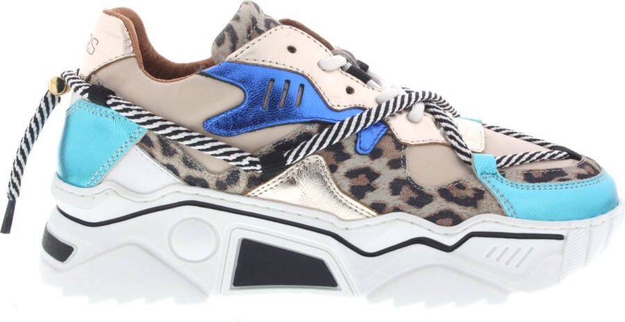Dwrs Dames Sneakers Jupiter Leopard Sand aqua Zand