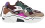 DWRS LABEL JUPITER Bordeaux Multi Bordeaux Leer Lage sneakers Dames - Thumbnail 1