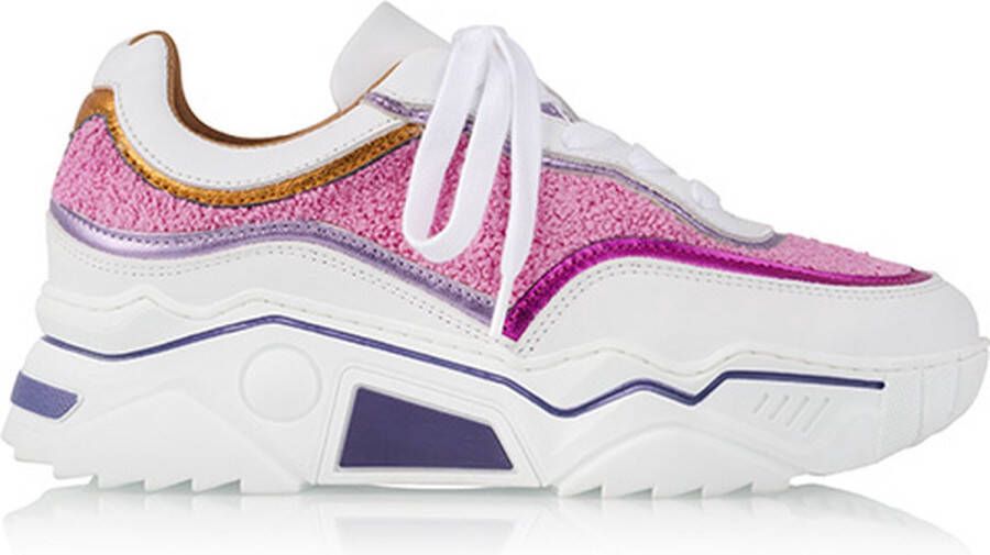 Dwrs Dames Sneakers Moon terry White Pink