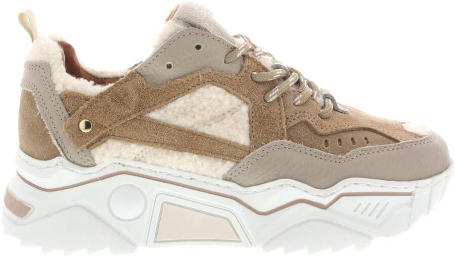 Dwrs Dames Sneakers Pluto Teddy Offwhite Cognac Off White - Foto 1