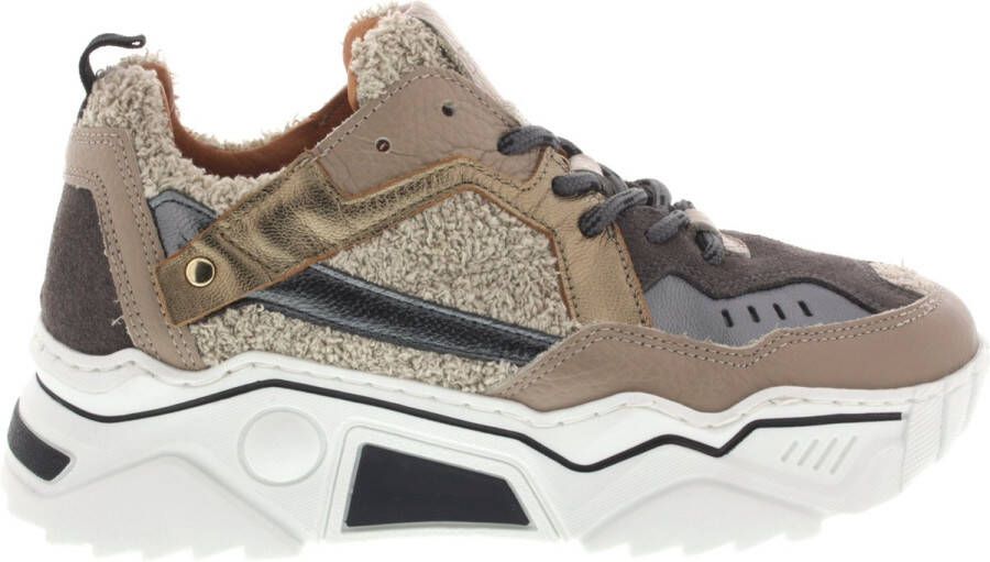 DWRS LABEL Pluto terry Beige Smoke Beige Leer Lage sneakers Dames