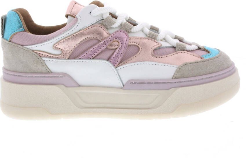 Dwrs Dames Sneakers Walton Denim Sand Aqua Rose