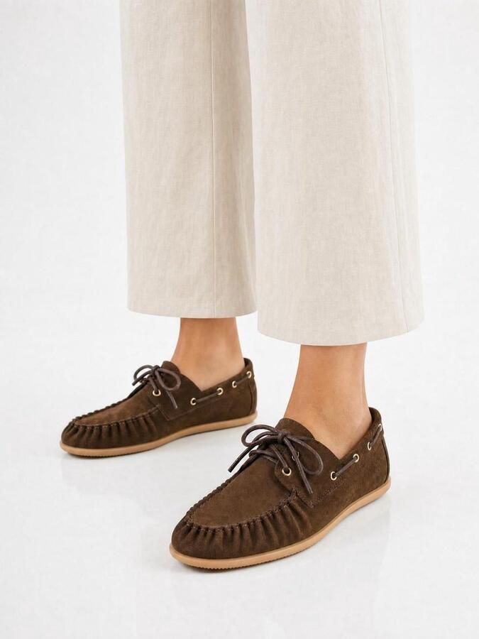 Dwrs Berry Dark Brown damesmocassin