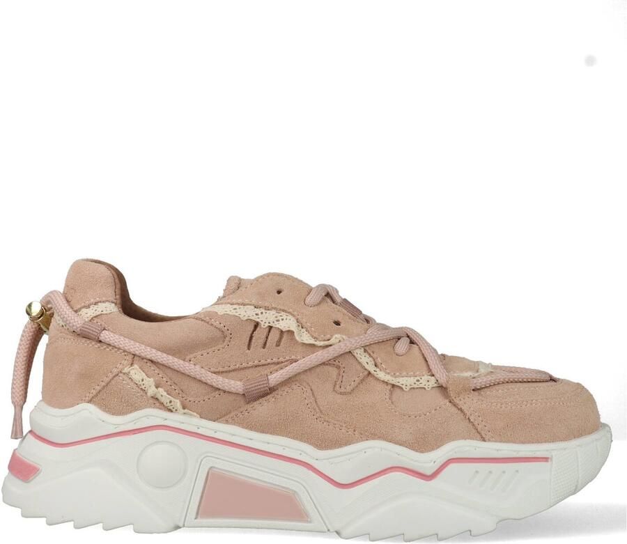 DWRS Jupiter Crochet leren chunky sneakers lichtroze - Foto 4