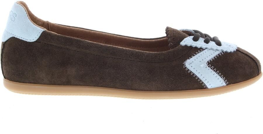 Dwrs Dames Instappers & Ballerina's Temple Dk Brown lt Blue Donkerbruin - Foto 2