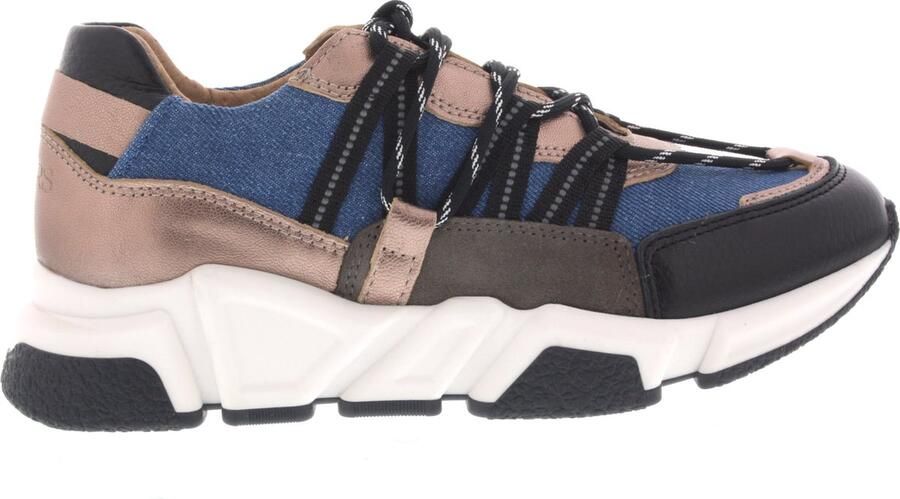 DWRS Pluto leren sneakers met pailletten roze blauw Meisjes Leer Meerkleurig 35 - Foto 6