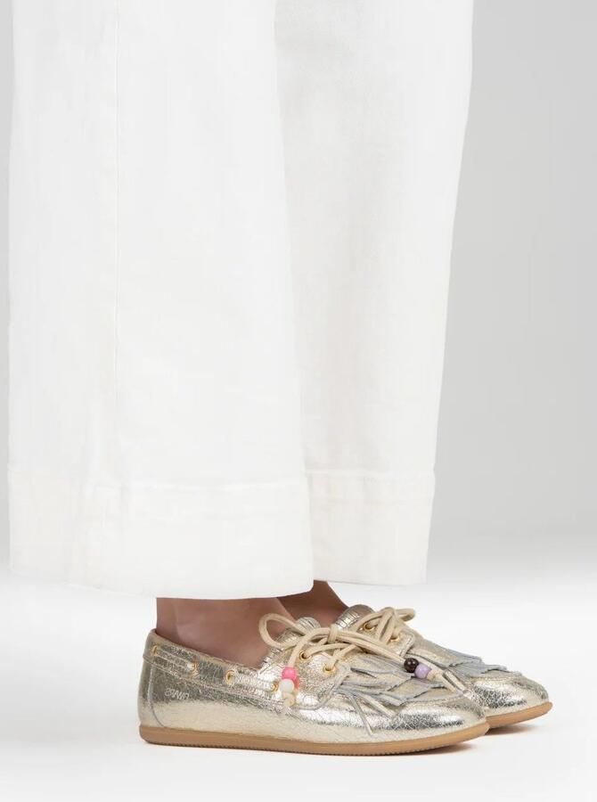 DWRS LABEL DWRS Latty fringes crackled champagne Leer Dames