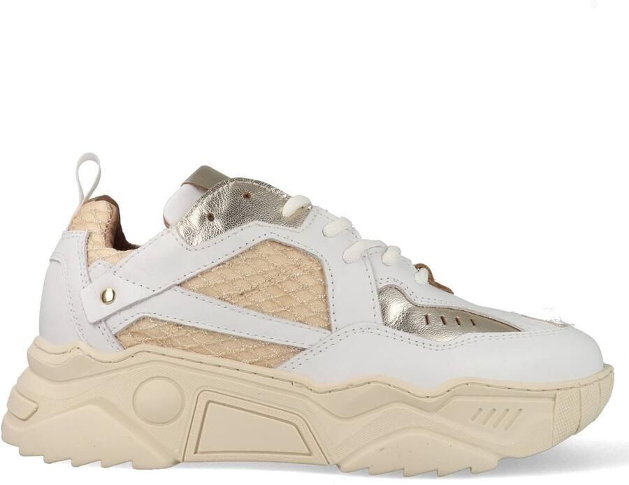 DWRS Pluto chunky leren sneakers beige wit - Foto 4