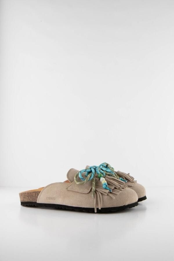 DWRS Sakai suède clogs met franjes beige - Foto 4