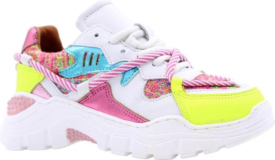 DWRS Jupiter leren sneakers roze geel Leer Meerkleurig 34 - Foto 2